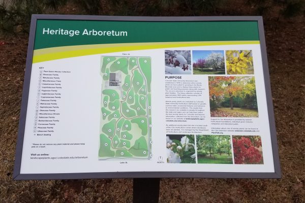 New signage was added that explains the purpose of the arbretum